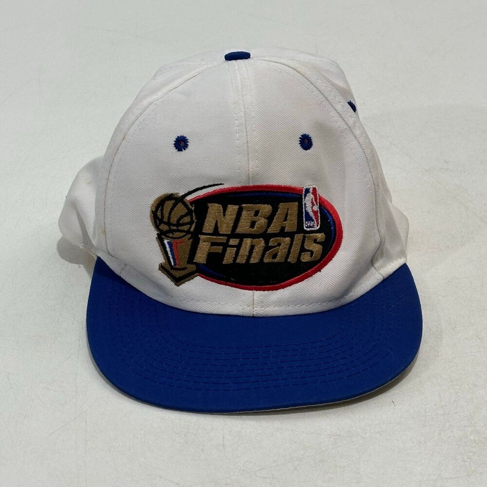 Official NBA Finals Snapback Hat White/Blue Embroidered, One Size